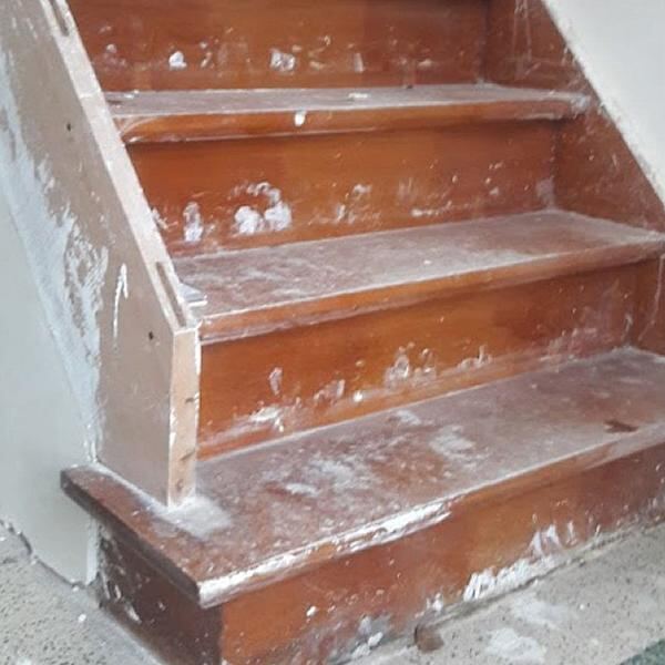 Trap — volledig bekleed in steentapijt — voor